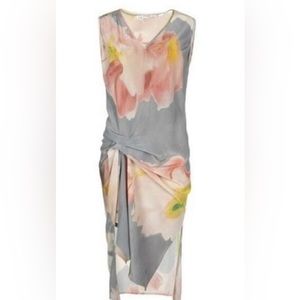 All Saints Blossom V Dress 100% Silk UK 4